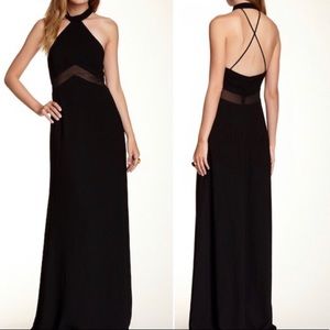 NWT Jill Stuart black halter dress mesh insert 2
